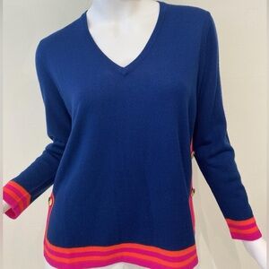 Vilagallo Side Button V-Neck Sweater